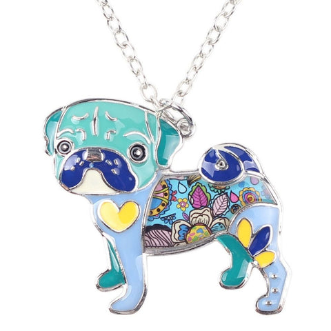 Cute Pug Dog Pendant Necklace