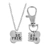 Dog Bone Best Friends Charm Necklace Keychain