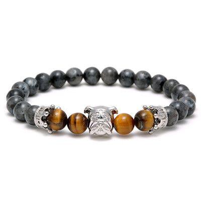 Natural Stone Buddha Bracelets & Bangles Dog SharPei Charm